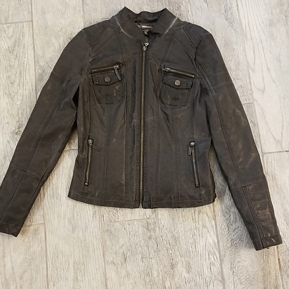 Indigo saints faux leather moto jacket